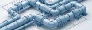 a detailed 3D visualization of piping for engineers for an industrial plant